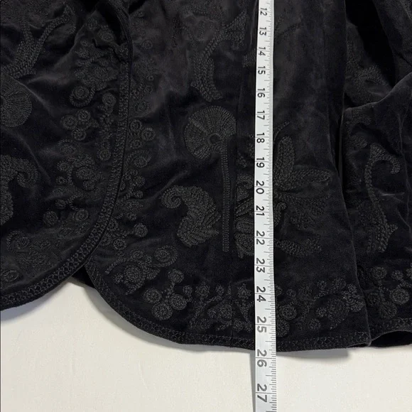 Vintage Nygard Collection Black Velvet Embroidered Cotton Women's Blazer Size 16 - Picture 15 of 15